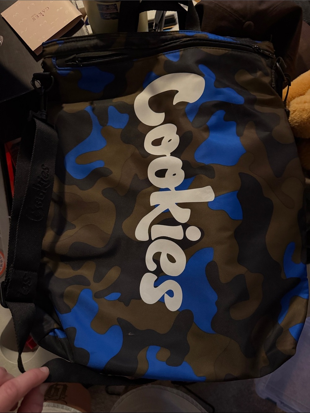 Cookies Blue & Brown smell proof Camo Crossbody Bag